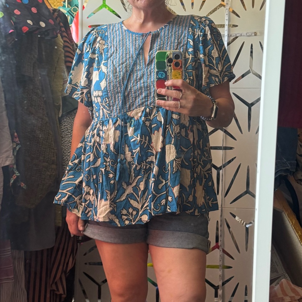 Knox Rose Blue Floral Women's Tunic Top